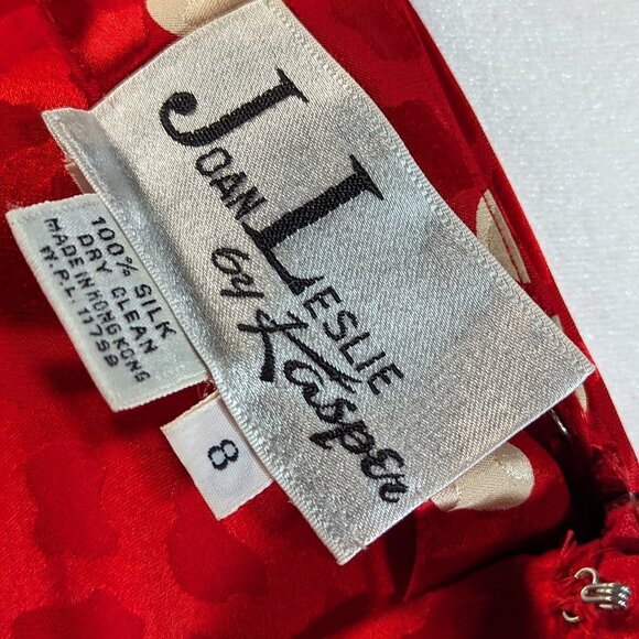 Joan Leslie by Kasper vintage red silk polka dot dress, size 8. - Picture 10 of 10